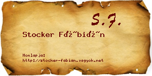 Stocker Fábián névjegykártya